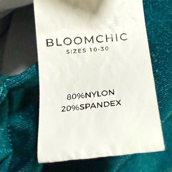 BloomChic Women's Plus Size 22W Teal Swimdress Tummy Control Skirted - Picture 6 of 8